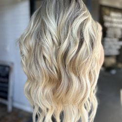 Haute LA Organic Aveda Salon Luxury Blondes and Hair Extension’s - Haute LA Luxury Tape Weft Extensions and Full Blonding with our Low Maintenance Blonde a package. A