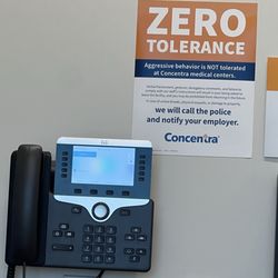 Concentra - Zero tolerance for aggressive behavior. The Dr. Needs to apply this to himself.