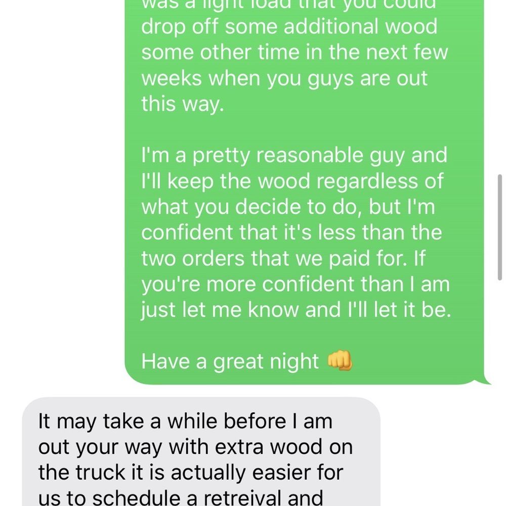 Text thread with firewood by Jerry Text thread with firewood by Jerry