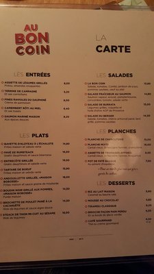 Menu photo 1 Au Bon Coin Paris, 75 Menu photo 1 Au Bon Coin Paris, 75