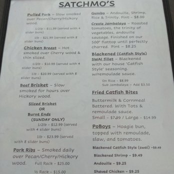 Satchmo's - Dinner menu - Cajun/Creole Near Me - Flagstaff, Arizona