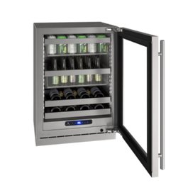 U-Line 24-inch beverage refrigerator, model UHBV524-SG01A U-Line 24-inch beverage refrigerator, model UHBV524-SG01A