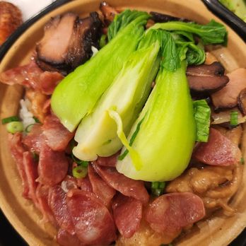 BZZ Clay Pot - Chicken and shitake mushroom claypot, add "lap mei" which is Chinese sausage (lap cheung) and Chinese procutto. - Chinese Near Me - Cupertino, California