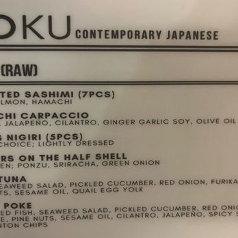 Zoku - Menu - Sushi Bars Near Me - Tracy, California