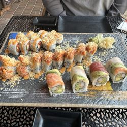 Red Koi -Palm Coast - Front- Rainbow Roll, Middle-Manhattan Roll & back row- Mexican Roll