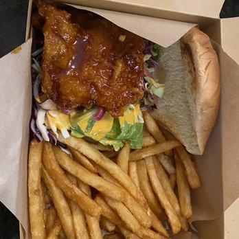 Kimchi Box - Chicken sandwich and fries $9 - Korean Near Me - Novi, Michigan Kimchi Box - Chicken sandwich and fries $9 - Korean Near Me - Novi, Michigan