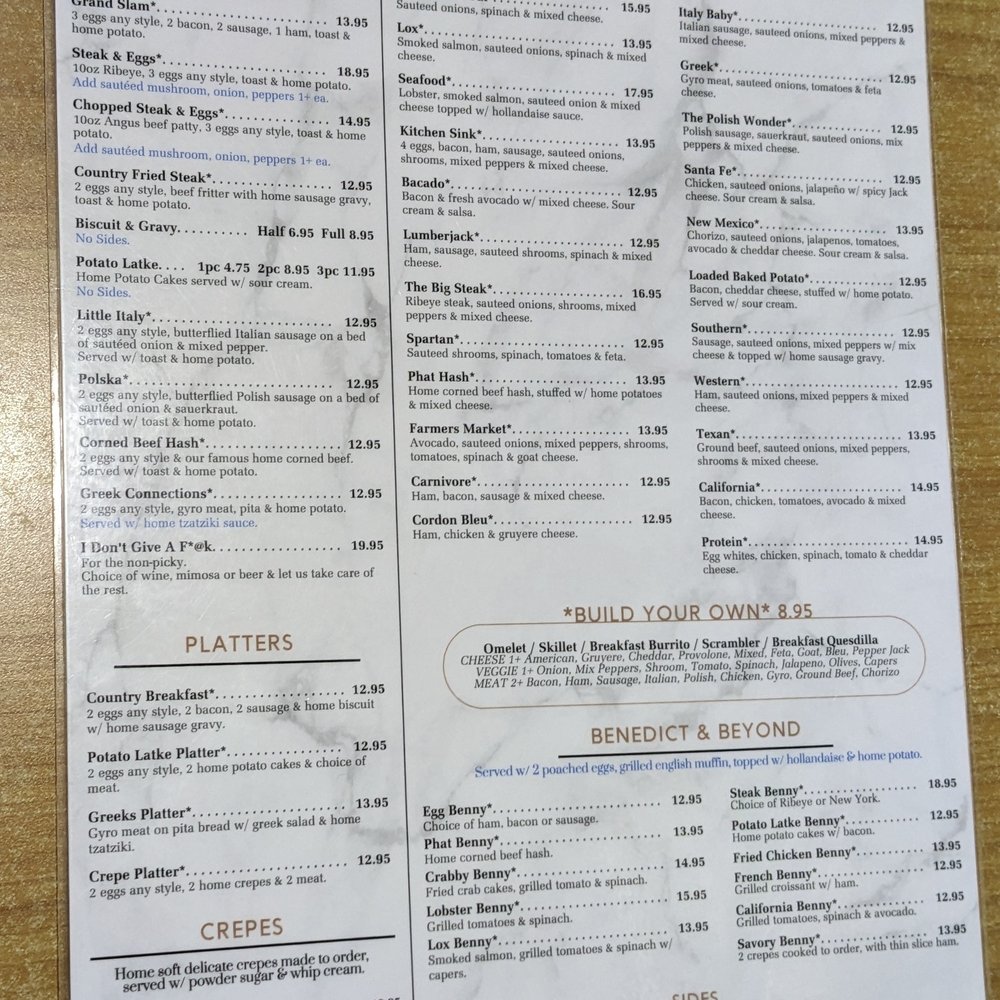 Menu at Eggcetera, Fort Myers