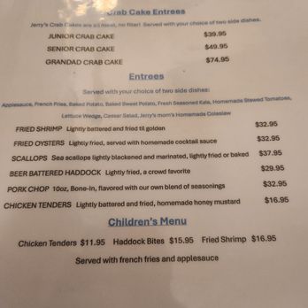 Jerry's Place - Menu - Seafood Near Me - Prince Frederick, Maryland