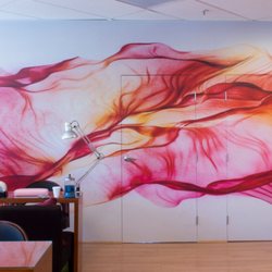 CyberCopy Graphic and Print Solutions - Custom permanent wall covering at a nail salon. Vinyl mural.