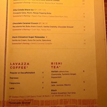 Mina's Fish House - dessert menu - Seafood Near Me - Kapolei, Hawaii