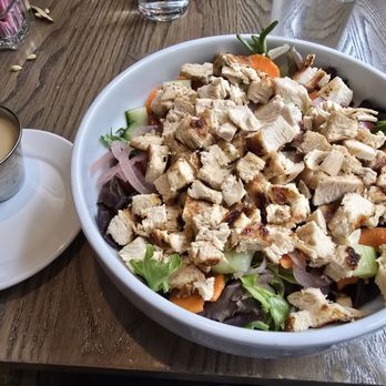 Harry's - Heritage Salad with extra grilled chicken and dressing in the side. Huge portion! Loved it. - Bars Near Me - Denver, Colorado