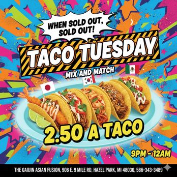 The Gaijin - Taco tuesday - Sushi Bars Near Me - Hazel Park, Michigan The Gaijin - Taco tuesday - Sushi Bars Near Me - Hazel Park, Michigan