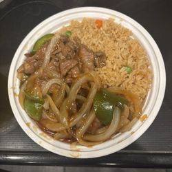 Peppered steak lunch portion