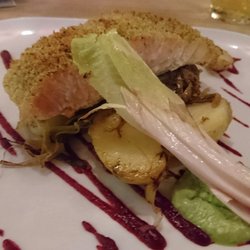 The Three Tuns - Herb and parmesan crusted salmon