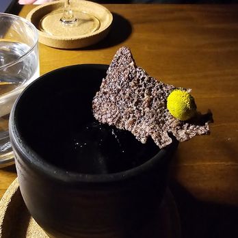 Red Frog - A mezcal based drink with a chocolate rice cake and a szechuan flower that tingles the mouth, allowing  certain flavors to stand out (fave!) - Speakeasies Near Me - Lisbon, 11