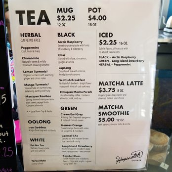 Hopscotch Coffee - tea options - Coffee Roasteries Near Me - Bloomington, Indiana