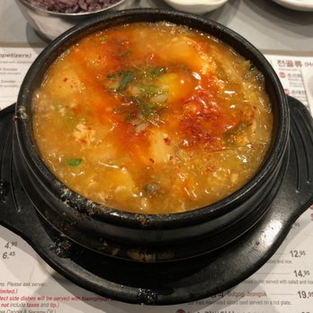 Cho Sun Ok - Seafood soft tofu soup. Not too spicy and full of seafood goodness! - Korean Near Me - Thornhill, Ontario