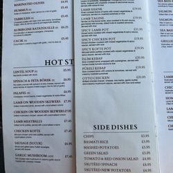 Otto Restaurant - Menu