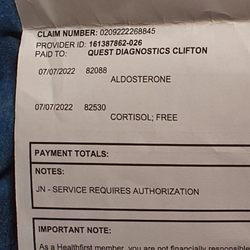Quest Diagnostics - This bill shows everything needed to prove this test was done