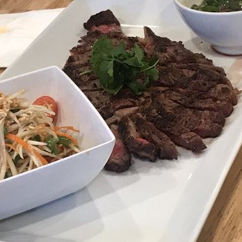 Basil & Co - Grilled Steak with Papaya Salad on side - Thai Near Me - Diamond Bar, California