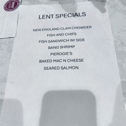Lent Menu