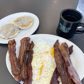 Eggs Up Grill - Classic - opted for no sausage and they doubled the bacon! - Breakfast & Brunch Near Me - Murfreesboro, Tennessee Eggs Up Grill - Classic - opted for no sausage and they doubled the bacon! - Breakfast & Brunch Near Me - Murfreesboro, Tennessee