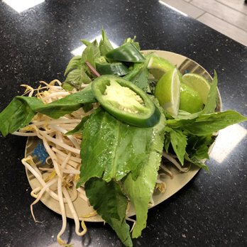 Pho 79 - Bean sprouts, basil, cilantro and lime - Vietnamese Near Me - Miami, Florida