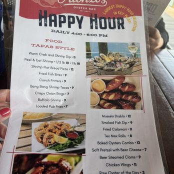 Alonzo's Oyster Bar - Happy hour menu - Seafood Near Me - Key West, Florida Alonzo's Oyster Bar - Happy hour menu - Seafood Near Me - Key West, Florida
