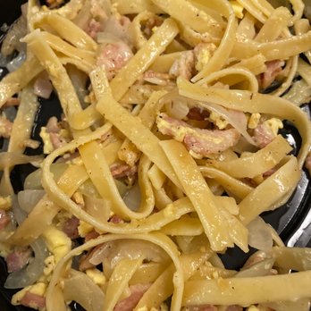 Miceli's - Scrambled eggs and fettuccine with bacon minus flavor. - Italian Near Me - Los Angeles, California Miceli's - Scrambled eggs and fettuccine with bacon minus flavor. - Italian Near Me - Los Angeles, California
