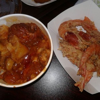 Grill City - Salt n pepper shrimp and some kind of chicken and potatoe stew. - Filipino Near Me - Rancho Cucamonga, California Grill City - Salt n pepper shrimp and some kind of chicken and potatoe stew. - Filipino Near Me - Rancho Cucamonga, California