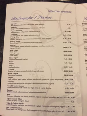 Menu photo 1 Nişantaşı Başköşe Istanbul, 34 Menu photo 1 Nişantaşı Başköşe Istanbul, 34