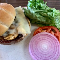 The Summit Corral - Mushroom Swiss burger