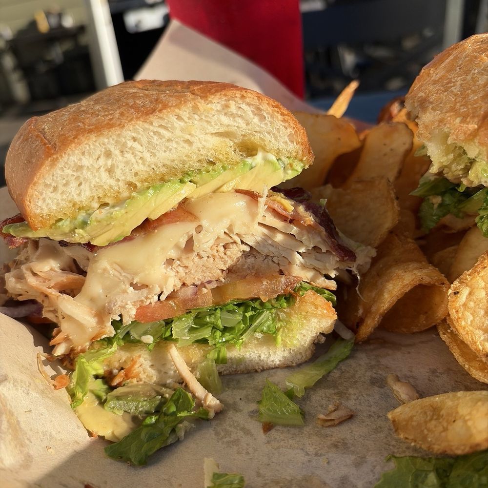 Morro Grill - Smoked Turkey sandwich with homemade chips. - American Near Me - Morro Bay, California Morro Grill - Smoked Turkey sandwich with homemade chips. - American Near Me - Morro Bay, California