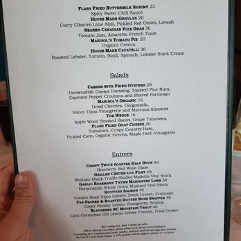 Marisol - Dinner menu - July 2022 - New American Near Me - Greensboro, North Carolina