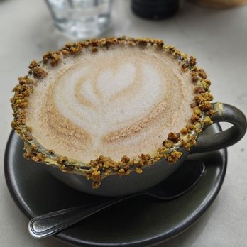 Café Bastille Downtown Miami - Pistachio Latte - French Near Me - Miami, Florida Café Bastille Downtown Miami - Pistachio Latte - French Near Me - Miami, Florida