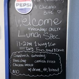 Lunch Special Menu