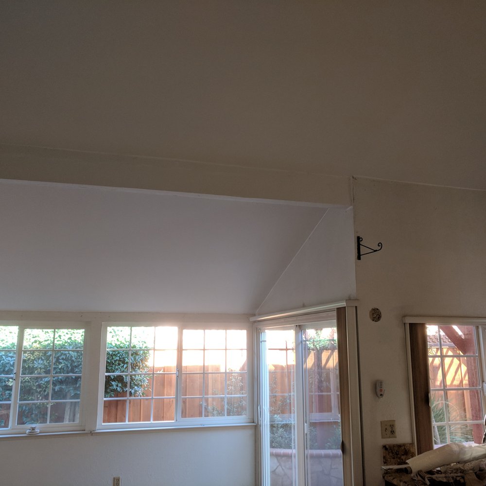 Acoustical Drywall Services - Smooth, textured, primed ceiling after "popcorn" removal - Drywall Installation & Repair Near Me - Pleasanton, California Acoustical Drywall Services - Smooth, textured, primed ceiling after "popcorn" removal - Drywall Installation & Repair Near Me - Pleasanton, California