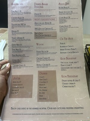 Menu photo 2 Rick's City Diner Toledo, OH