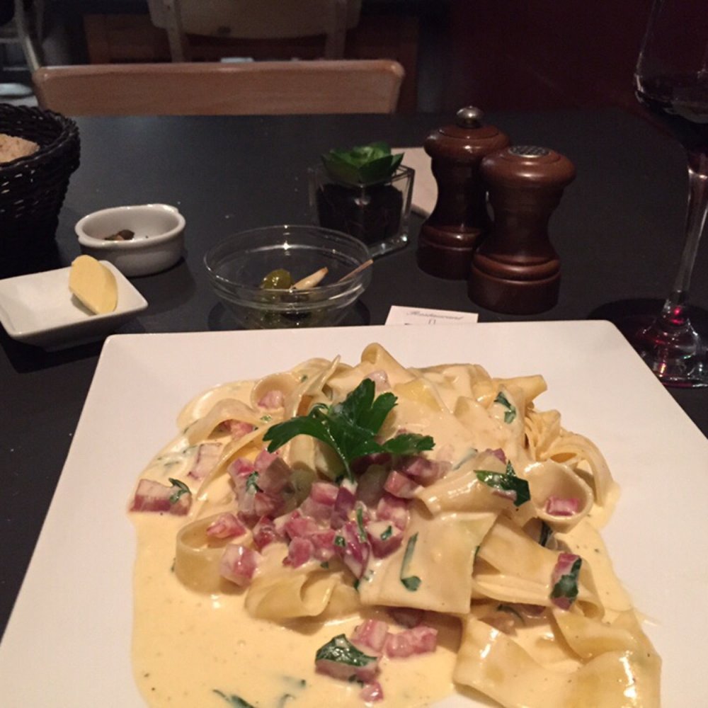 L'Atelier de Jean - Parpadelle a la carbonara - French Near Me - Brussels, BRU L'Atelier de Jean - Parpadelle a la carbonara - French Near Me - Brussels, BRU