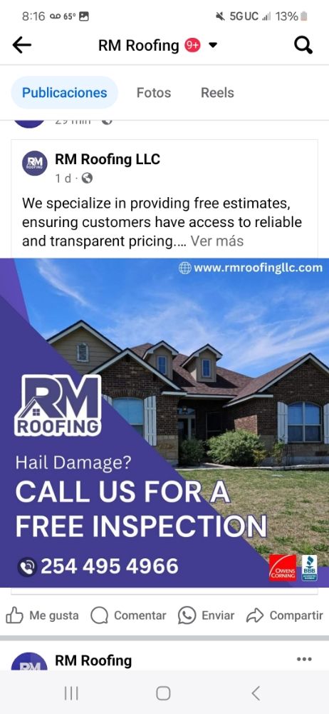 Slide of RM Roofing