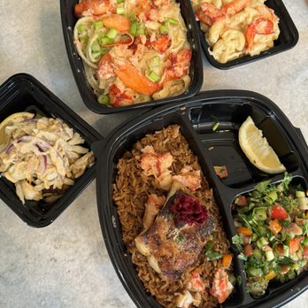Ocean Delight - Lobster Pasta, Seabass Fish Plate, Side of Lobster Mac & Cheese, Crab Cake - Seafood Near Me - Nashville, Tennessee Ocean Delight - Lobster Pasta, Seabass Fish Plate, Side of Lobster Mac & Cheese, Crab Cake - Seafood Near Me - Nashville, Tennessee