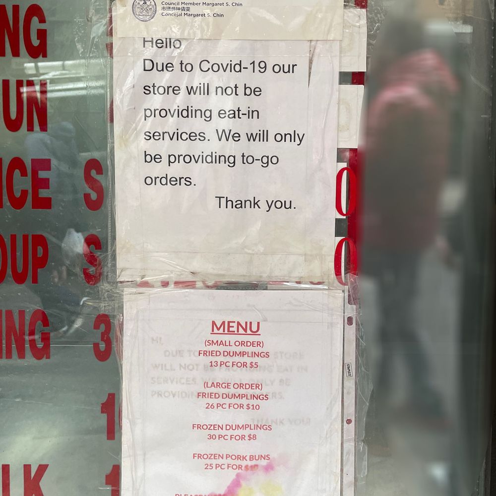 Fried Dumpling - a sign posted on a door - Chinese Near Me - New York, New York