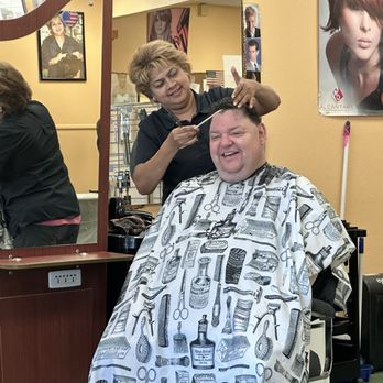 Studio 53 - Jonathan getting his haircut by Suzie. - Hair Salons Near Me - Lakeland, Florida Studio 53 - Jonathan getting his haircut by Suzie. - Hair Salons Near Me - Lakeland, Florida