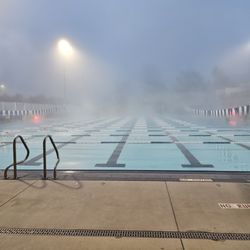 Cal Maritime — PEAC Pool - Fog doesn't stop our early morning swimmers! Join us, rain or shine!