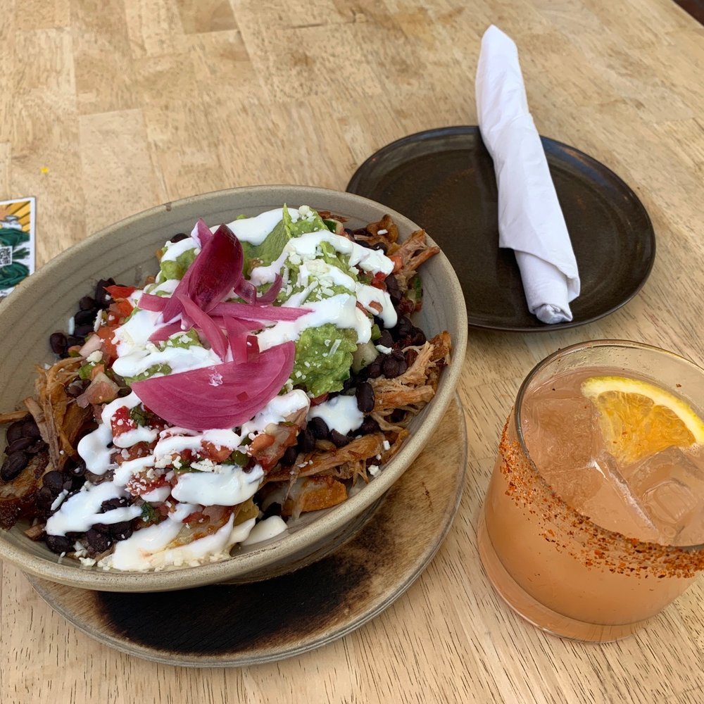 Happy Hour nachos and guava margarita! Yum! Thinking about ordering another drink! What do you think? Happy Hour nachos and guava margarita! Yum! Thinking about ordering another drink! What do you think?
