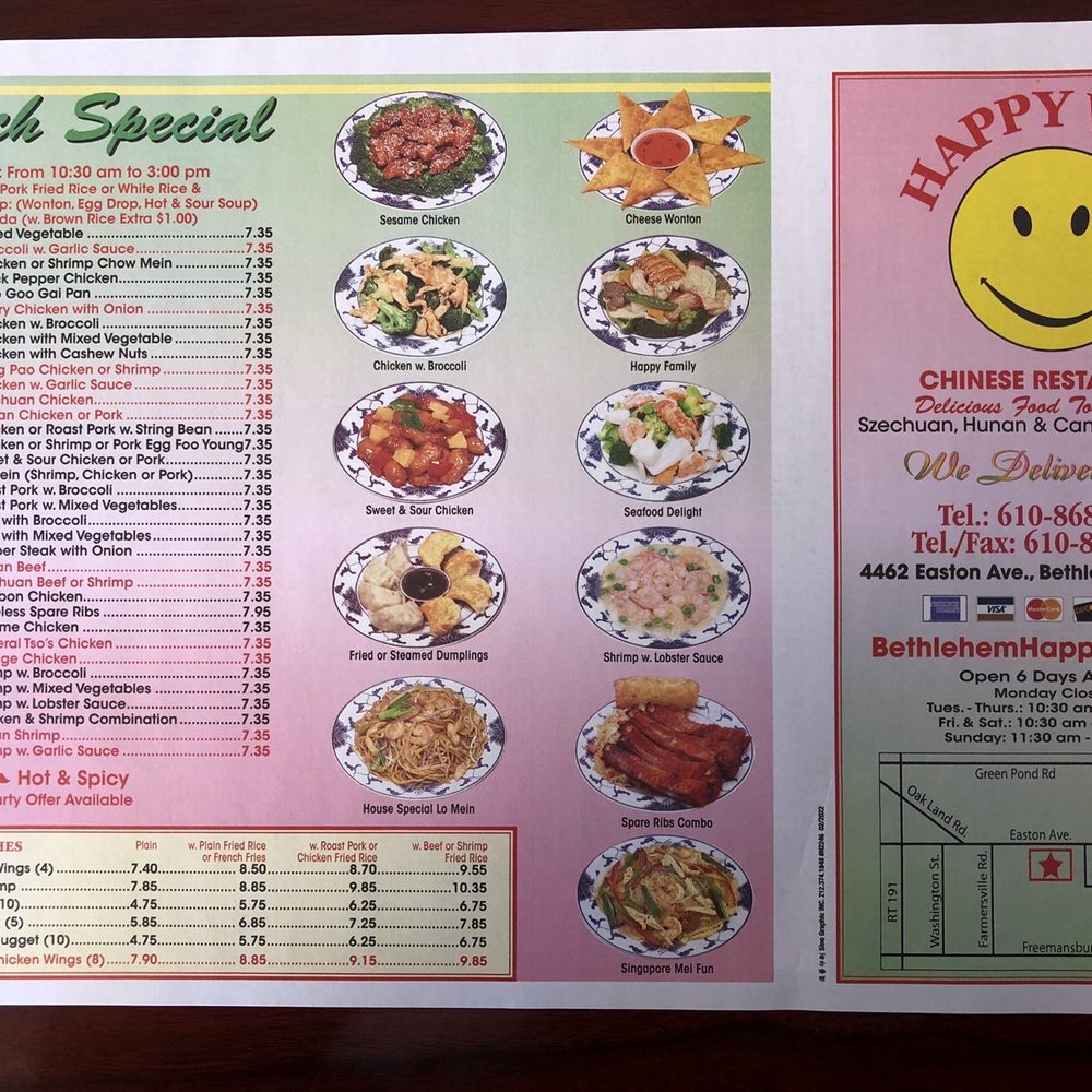 HAPPY WOK - Updated May 2025 - 21 Reviews - 4460 Easton Ave, Bethlehem  Twsp, Pennsylvania - Chinese - Restaurant Reviews - Phone Number - Yelp