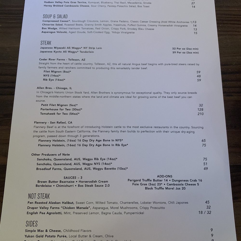 Bos Taurus - Menu - Steakhouses Near Me - Bend, Oregon Bos Taurus - Menu - Steakhouses Near Me - Bend, Oregon