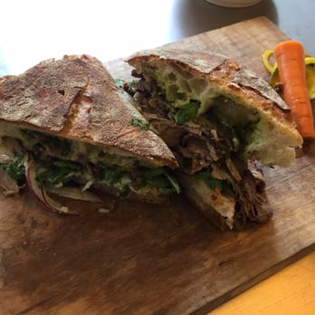 M.H.Bread and Butter - Lamb harissa sandwich. The pickles are completely delicious too. - Bakeries Near Me - San Anselmo, California