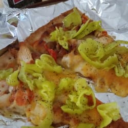 Vito's Pizza and Subs - Chicken bacon ranch. This traveled over 2,000 miles, been frozen for months and just heated. Still....amazing!n