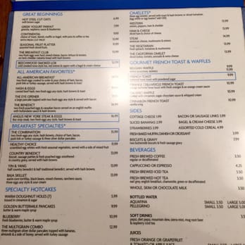 Pyramid Cafe - Current Breakfast Menu as of June 2016 - Burgers Near Me - Las Vegas, Nevada
